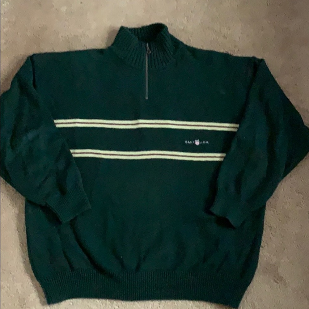 Gant long sleeve sweater in a deep rich green